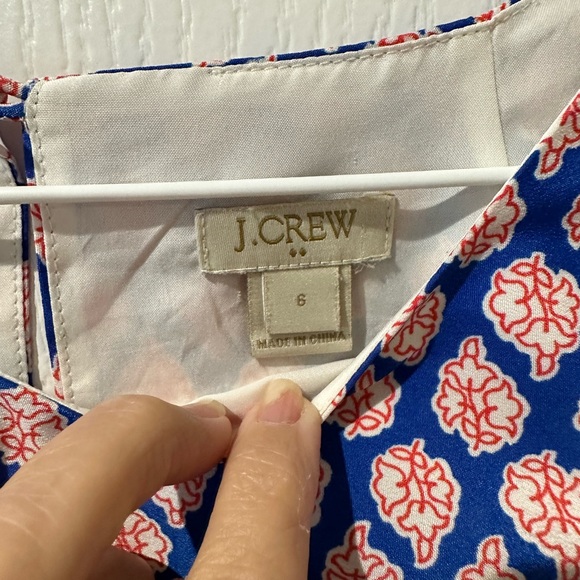 JCrew Red, White, and Blue Floral Paisley Print Shift Dress - Picture 2 of 7